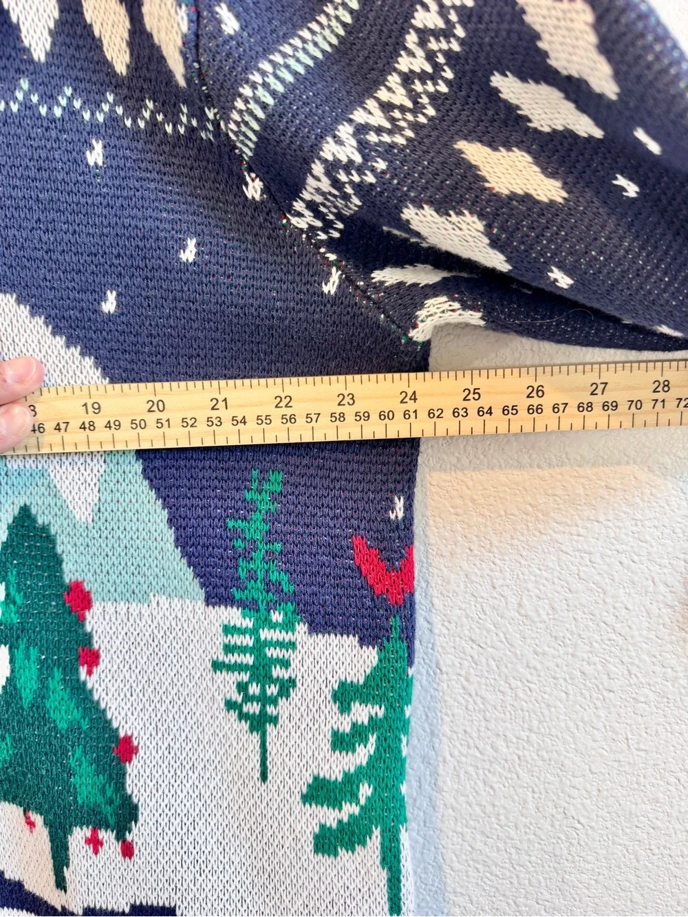 Coldwater Creek Cottagecore Christmas Snow Scene Zip Cardigan Sweater Large E21
